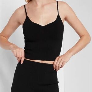 EXPRESS Black Sweetheart Knit Sweater Cami Tank Top